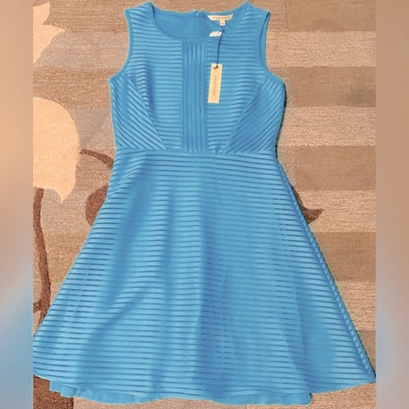 NWT Stitch Fix I 41 Hawthorn Marina Pool Blue Sleeveless Knit Mini Dress - Picture 2 of 5